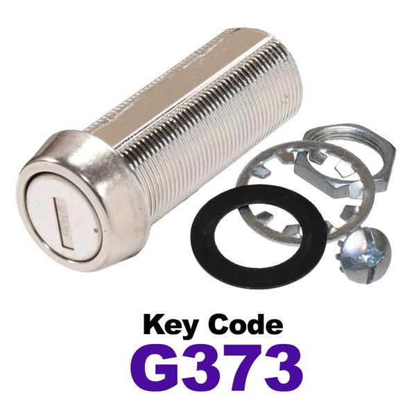 Global RV SS Compartment Lock, Cam/Blade Style, 1-3/4in Threaded Barrel, Blades not Included, Keyed to G373 CLB-373-134-SS - main